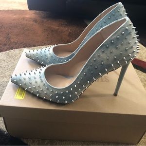 Steve Madden Spiked, Denim Heels-7.5